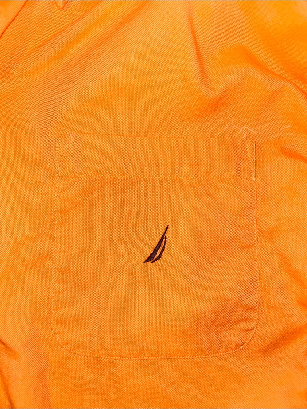 Nautica Men’s Bright Orange Long-Sleeve Button-Down Shirt - Picture 2 of 3